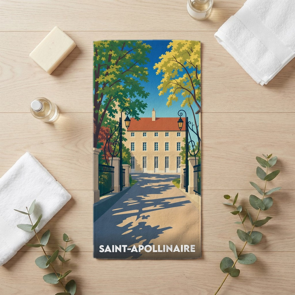 Serviette de bain 30 cm x 60 cm souvenir de Saint-Apollinaire