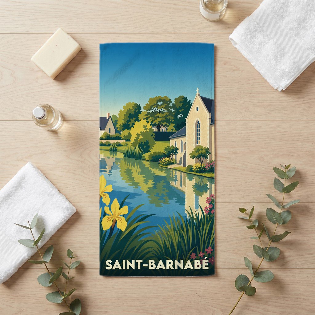 Serviette de bain 30 cm x 60 cm souvenir de Saint-Barnabé