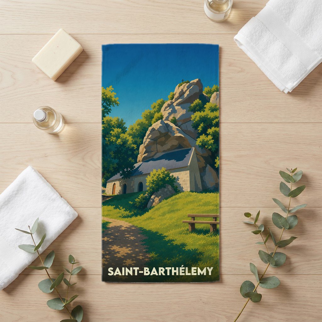 Serviette de bain 30 cm x 60 cm souvenir de Saint-Barthélemy