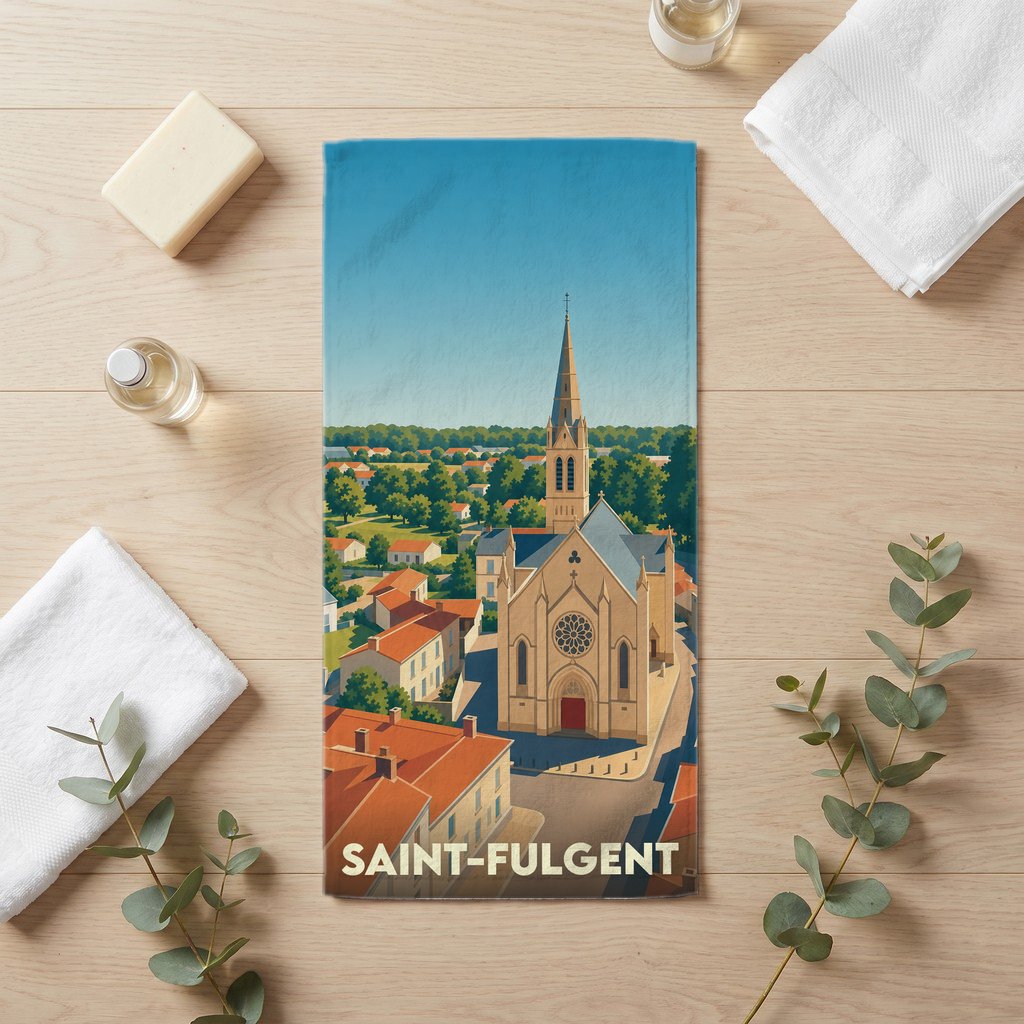 Serviette de bain 30 cm x 60 cm souvenir de Saint-Fulgent