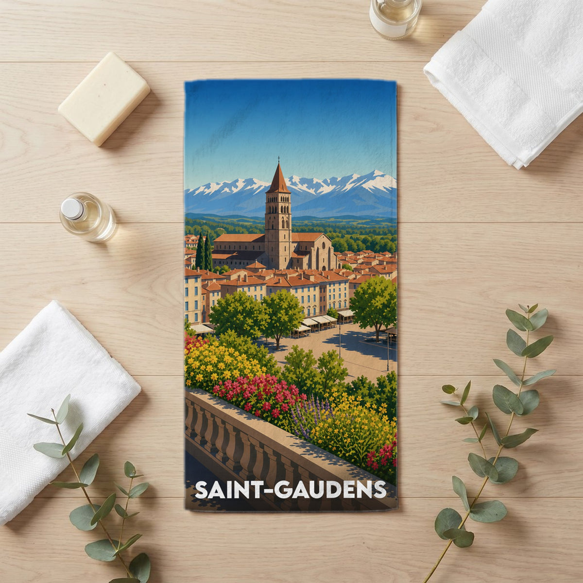 Serviette de bain 30 cm x 60 cm souvenir de Saint-Gaudens