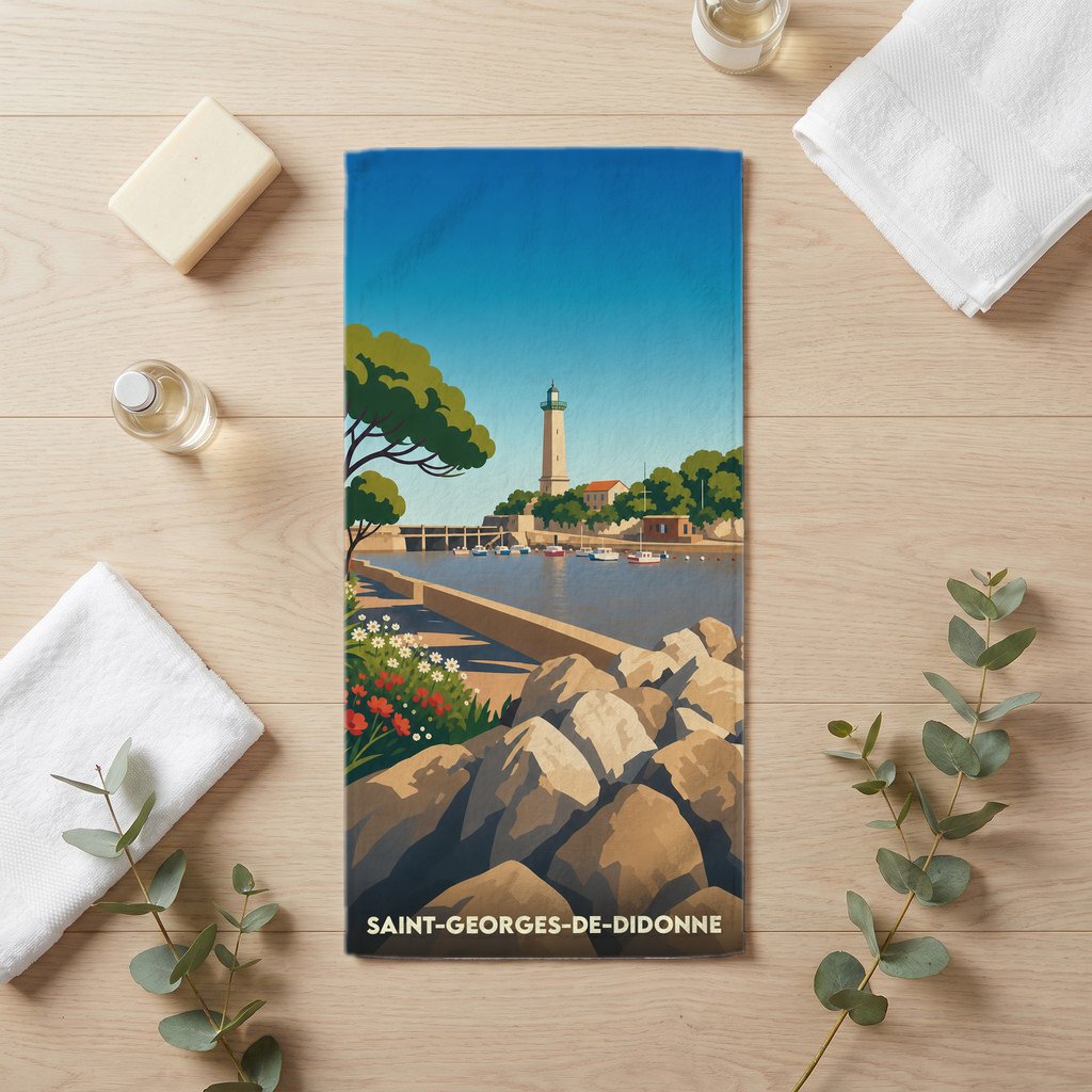 Serviette de bain 30 cm x 60 cm souvenir de Saint-Georges-de-Didonne
