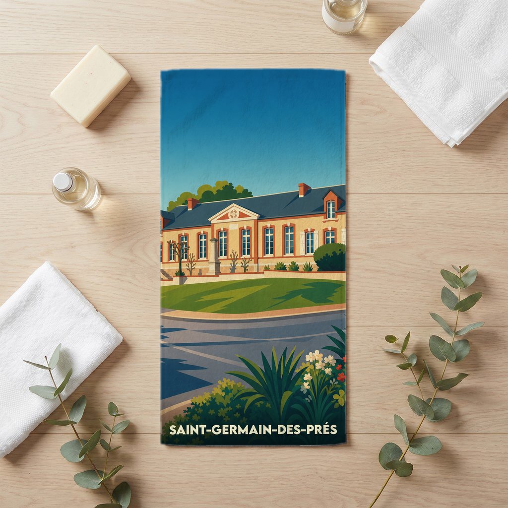 Serviette de bain 30 cm x 60 cm souvenir de Saint-Germain-des-Prés