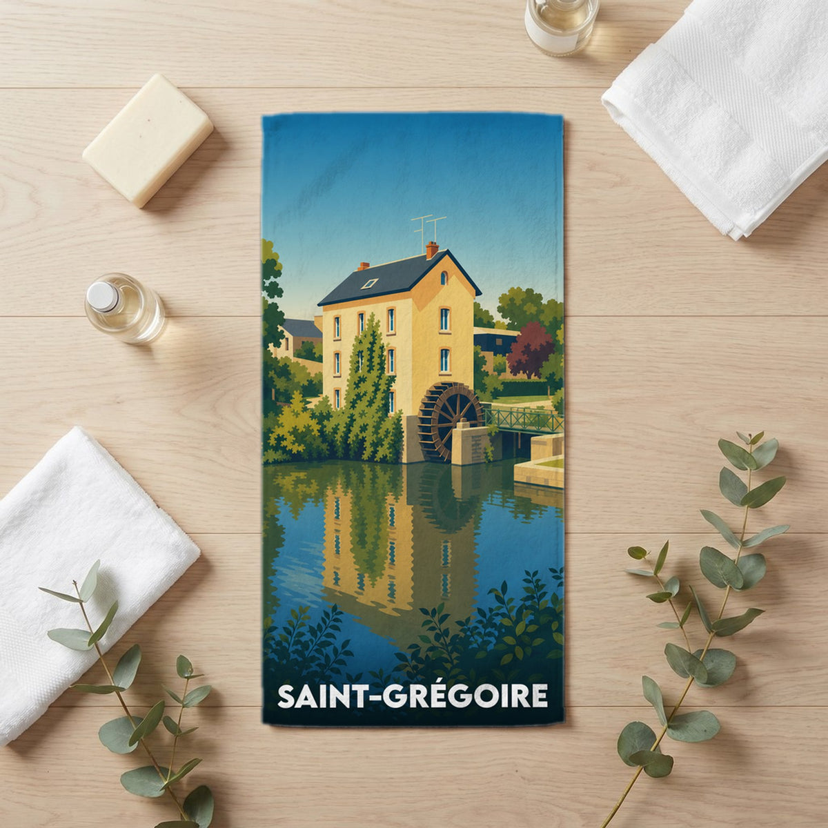 Serviette de bain 30 cm x 60 cm souvenir de Saint-Grégoire