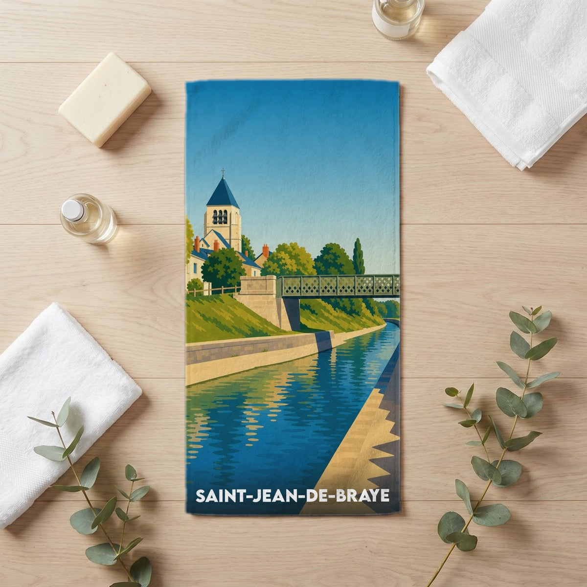 Serviette de bain 30 cm x 60 cm souvenir de Saint-Jean-de-Braye