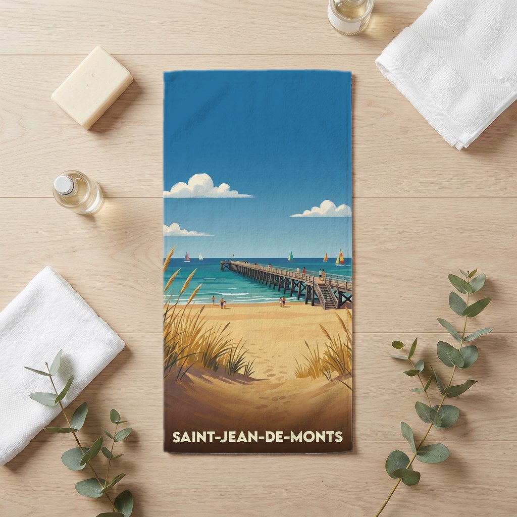 Serviette de bain 30 cm x 60 cm souvenir de Saint-Jean-de-Monts