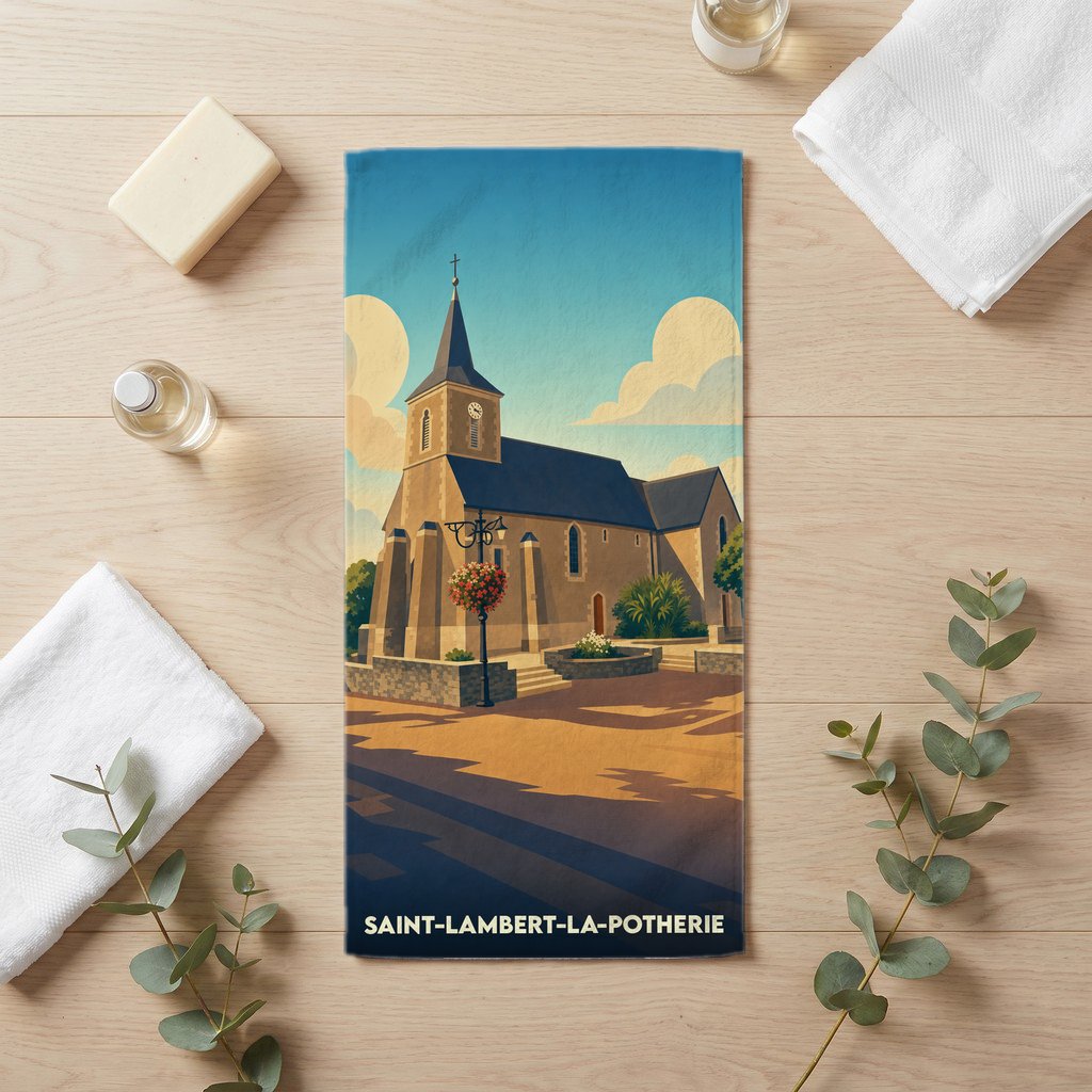 Serviette de bain 30 cm x 60 cm souvenir de Saint-Lambert-la-Potherie