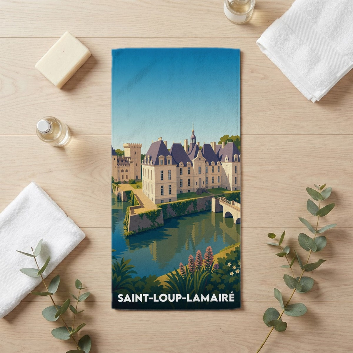 Serviette de bain 30 cm x 60 cm souvenir de Saint-Loup-Lamairé