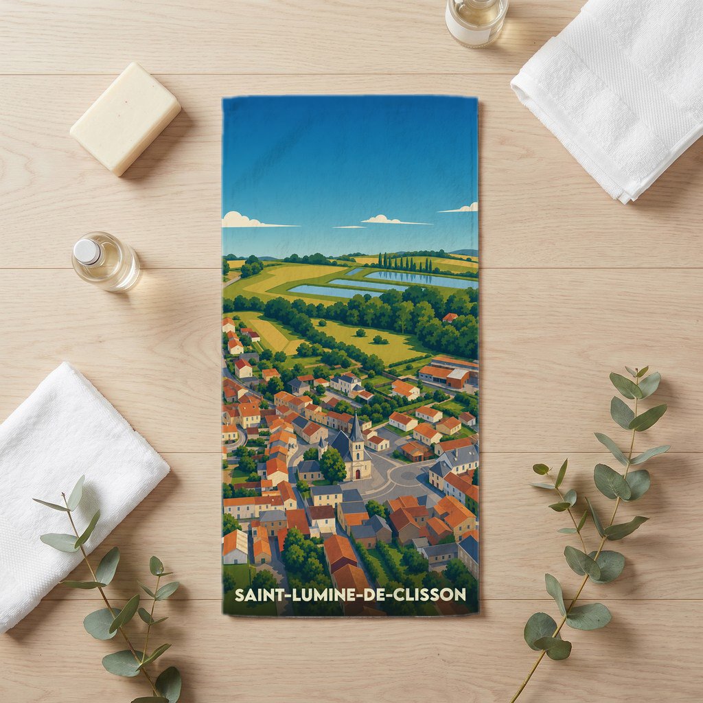 Serviette de bain 30 cm x 60 cm souvenir de Saint-Lumine-de-Clisson