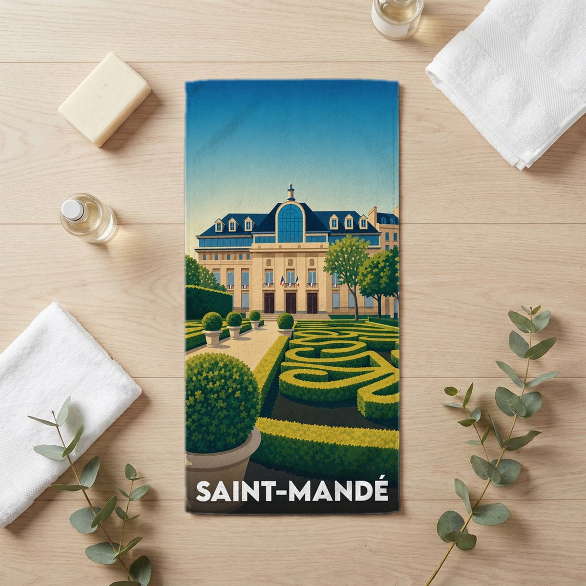 Serviette de bain 30 cm x 60 cm souvenir de Saint-Mandé
