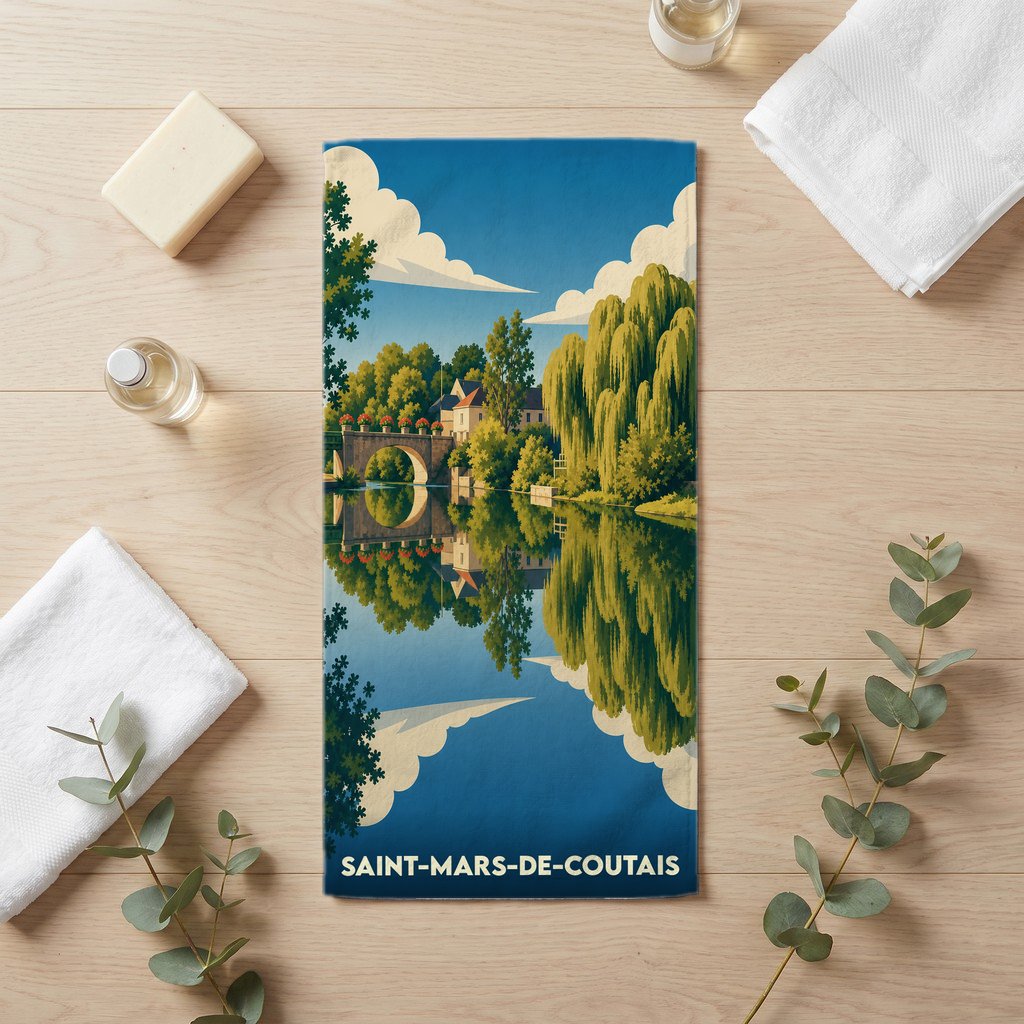 Serviette de bain 30 cm x 60 cm souvenir de Saint-Mars-de-Coutais