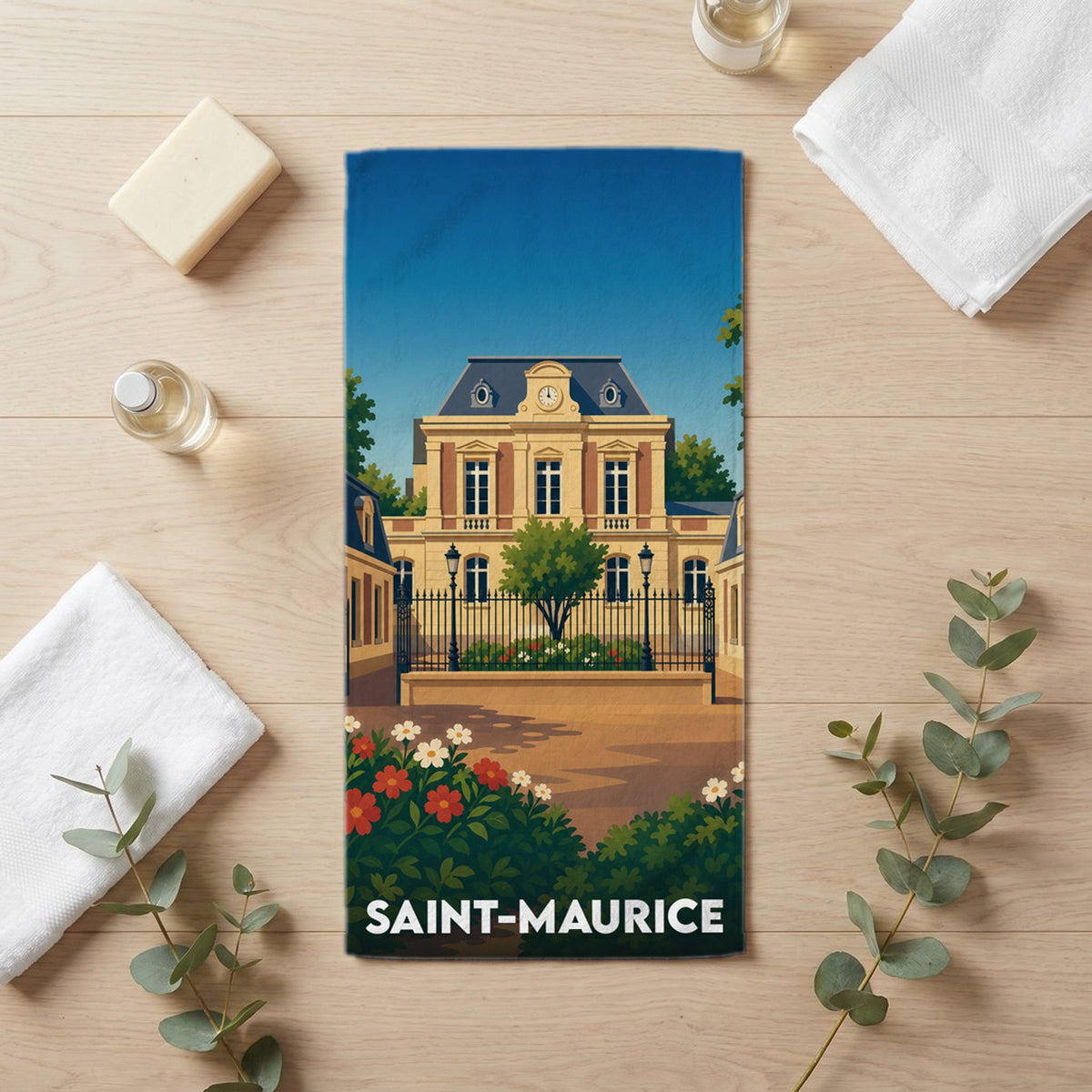 Serviette de bain 30 cm x 60 cm souvenir de Saint-Maurice