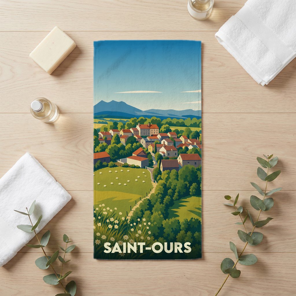 Serviette de bain 30 cm x 60 cm souvenir de Saint-Ours