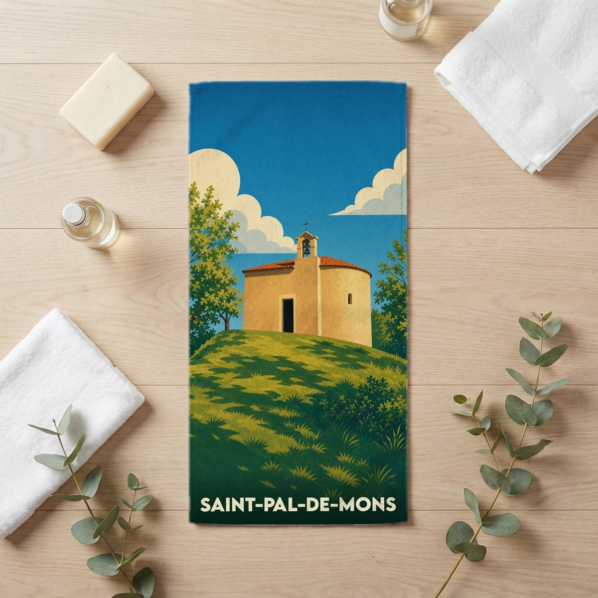 Serviette de bain 30 cm x 60 cm souvenir de Saint-Pal-de-Mons