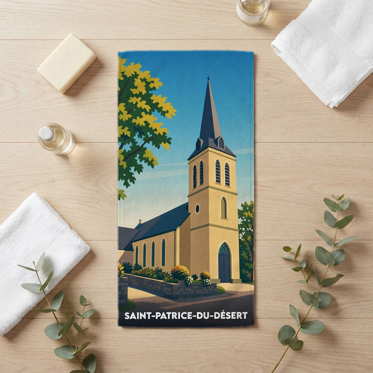 Serviette de bain 30 cm x 60 cm souvenir de Saint-Patrice-du-Désert