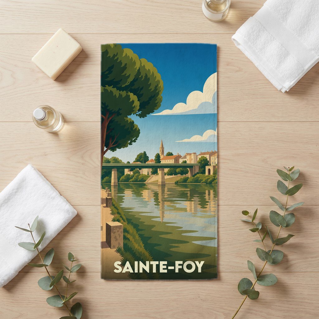 Serviette de bain 30 cm x 60 cm souvenir de Sainte-Foy