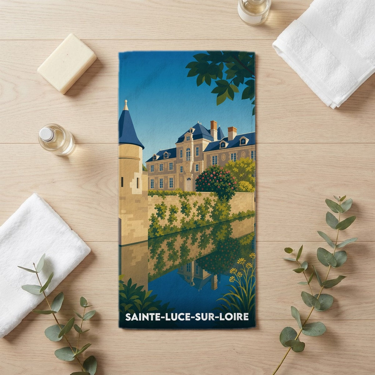 Serviette de bain 30 cm x 60 cm souvenir de Sainte-Luce-sur-Loire
