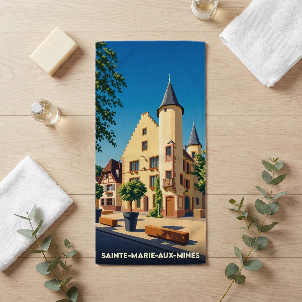 Serviette de bain 30 cm x 60 cm souvenir de Sainte-Marie-aux-Mines