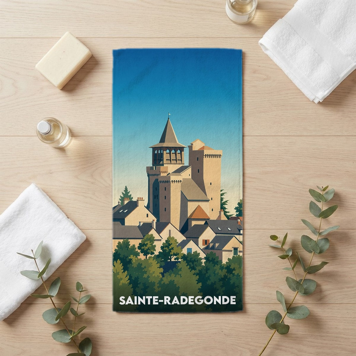 Serviette de bain 30 cm x 60 cm souvenir de Sainte-Radegonde