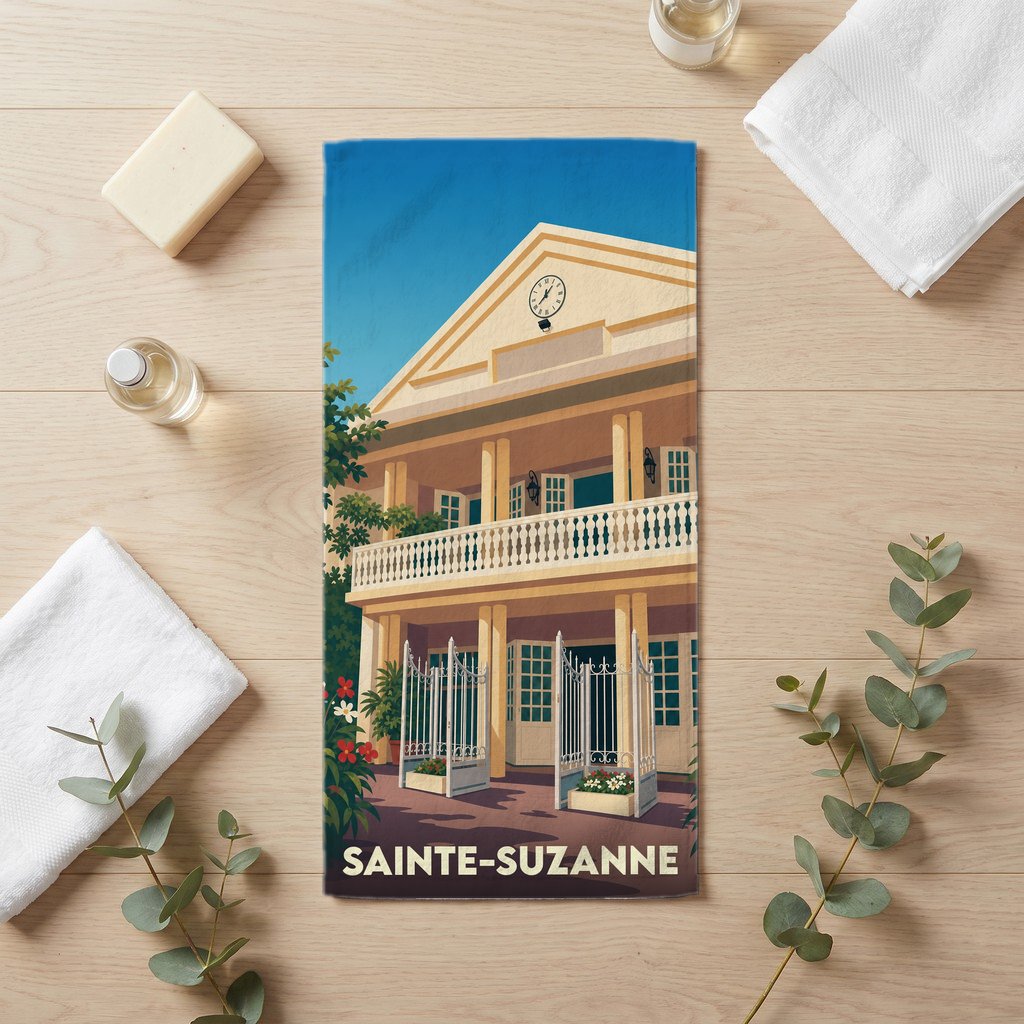 Serviette de bain 30 cm x 60 cm souvenir de Sainte-Suzanne