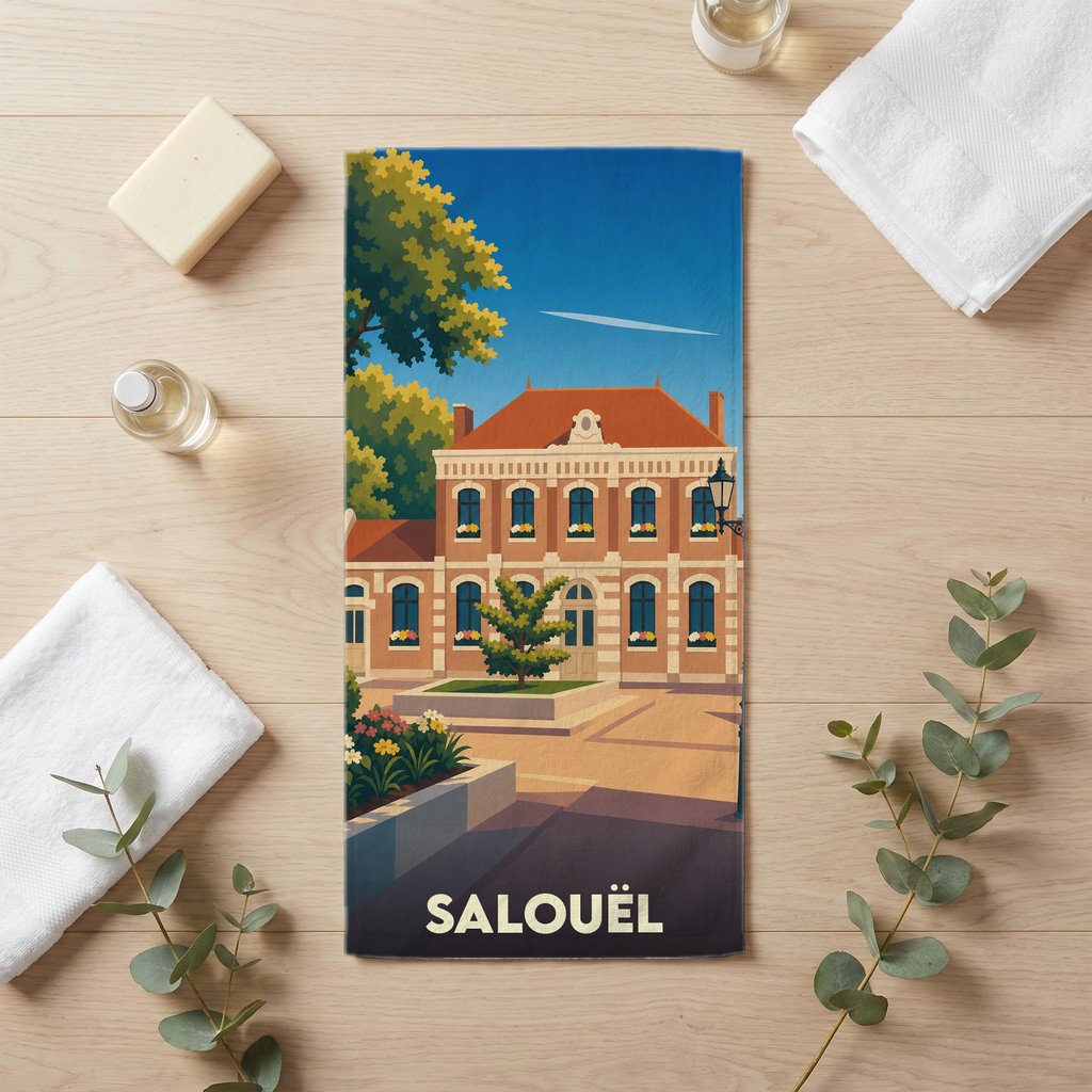 Serviette de bain 30 cm x 60 cm souvenir de Salouël