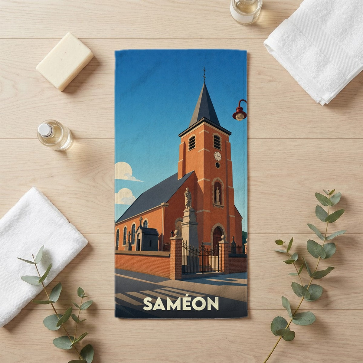 Serviette de bain 30 cm x 60 cm souvenir de Saméon