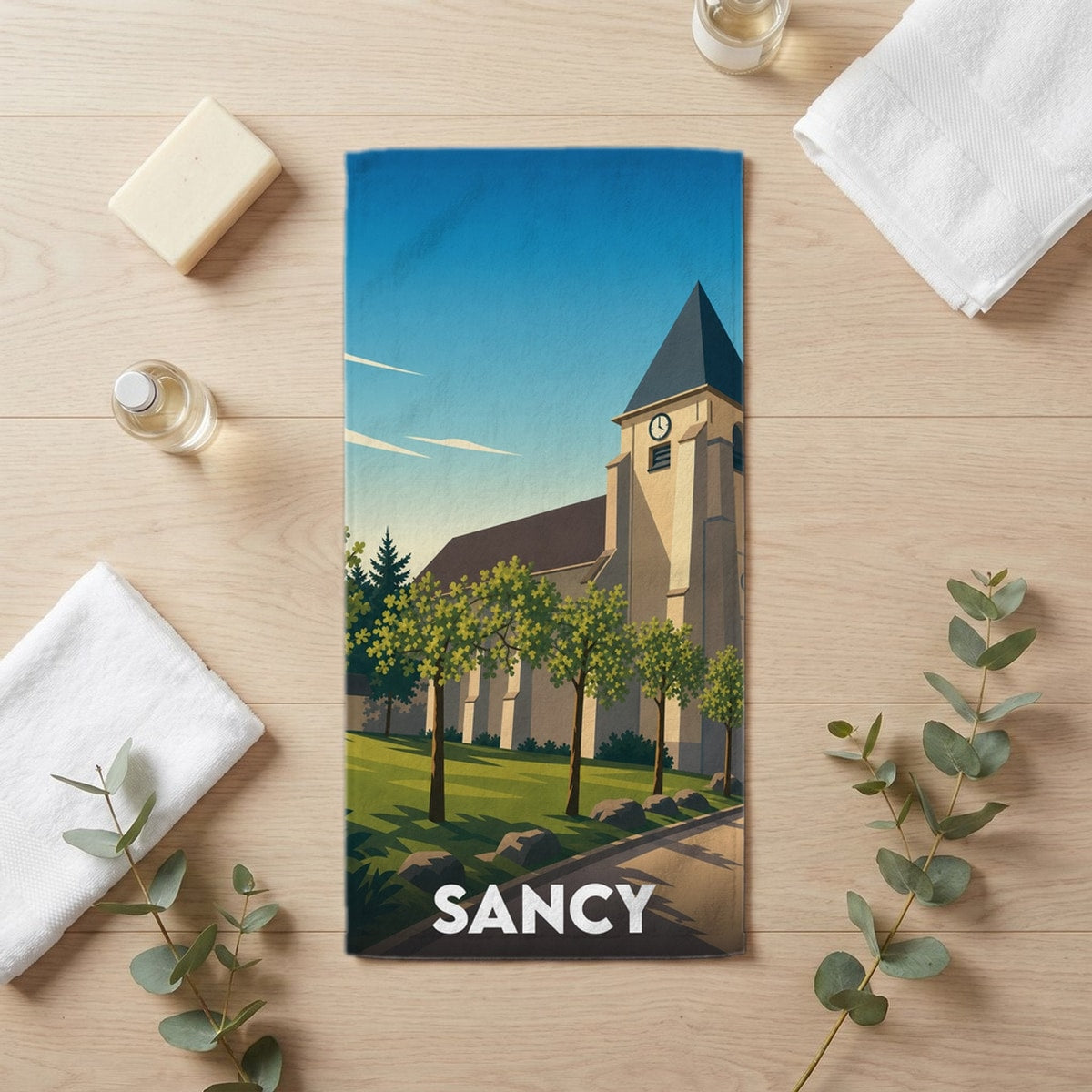 Serviette de bain 30 cm x 60 cm souvenir de Sancy