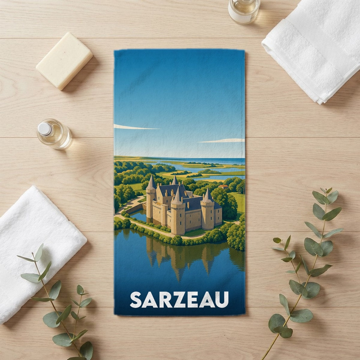 Serviette de bain 30 cm x 60 cm souvenir de Sarzeau