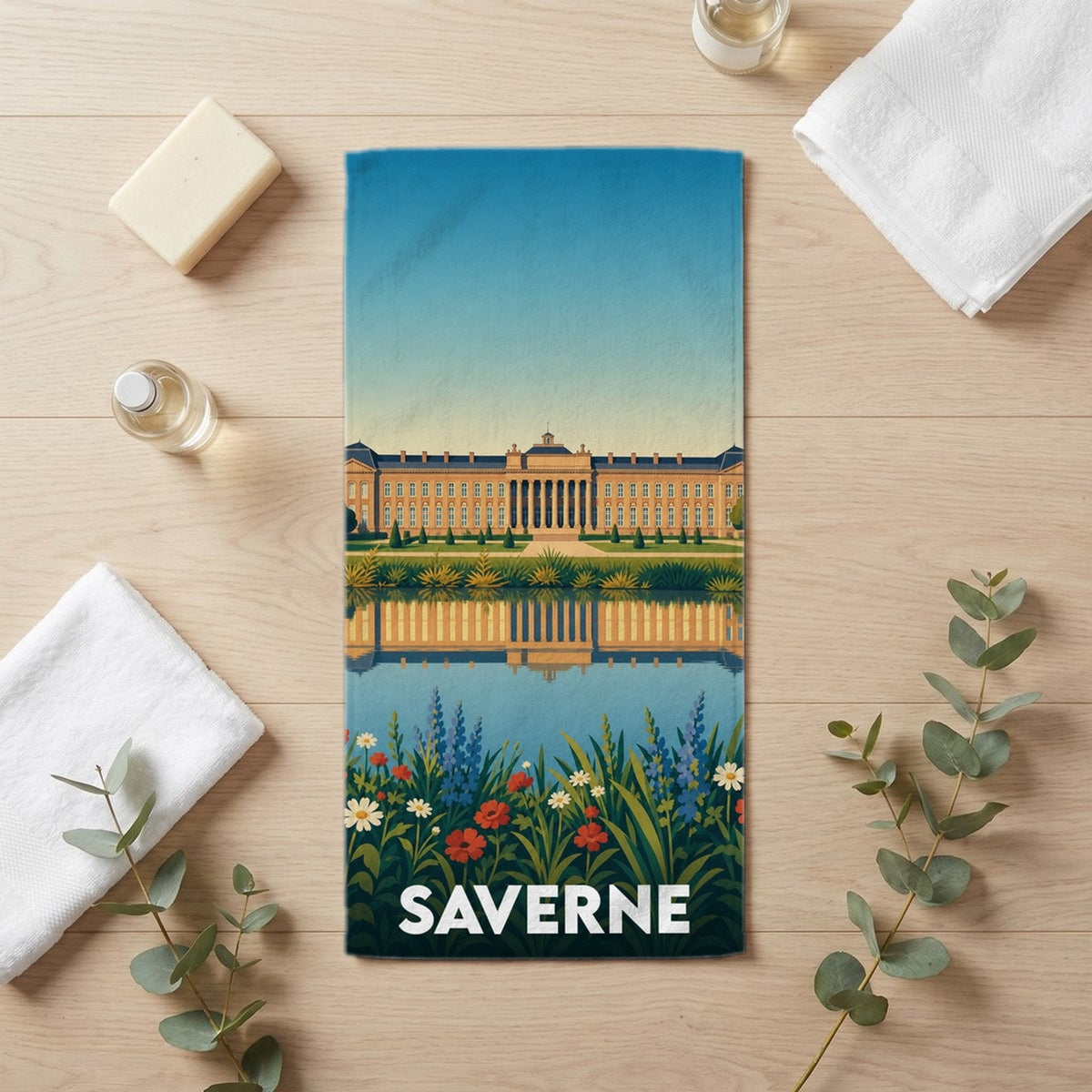 Serviette de bain 30 cm x 60 cm souvenir de Saverne