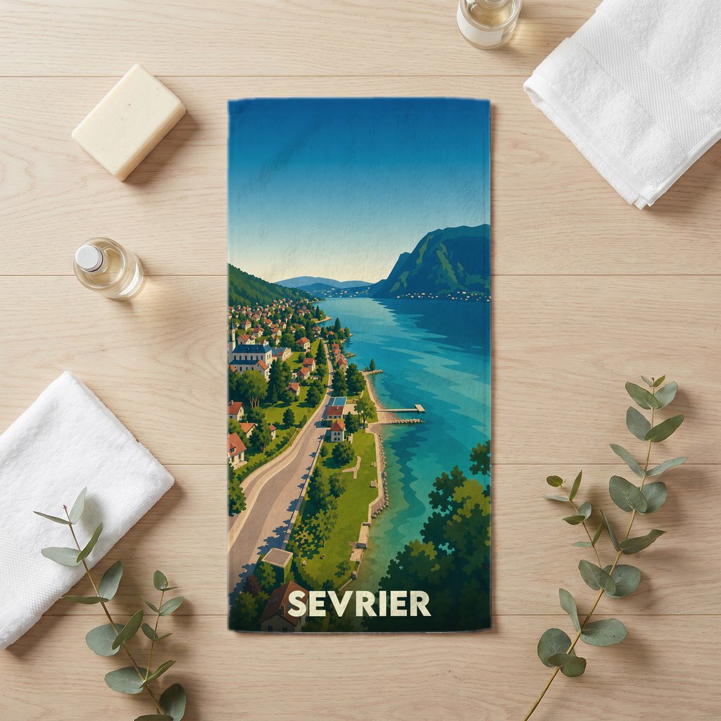 Serviette de bain 30 cm x 60 cm souvenir de Sevrier