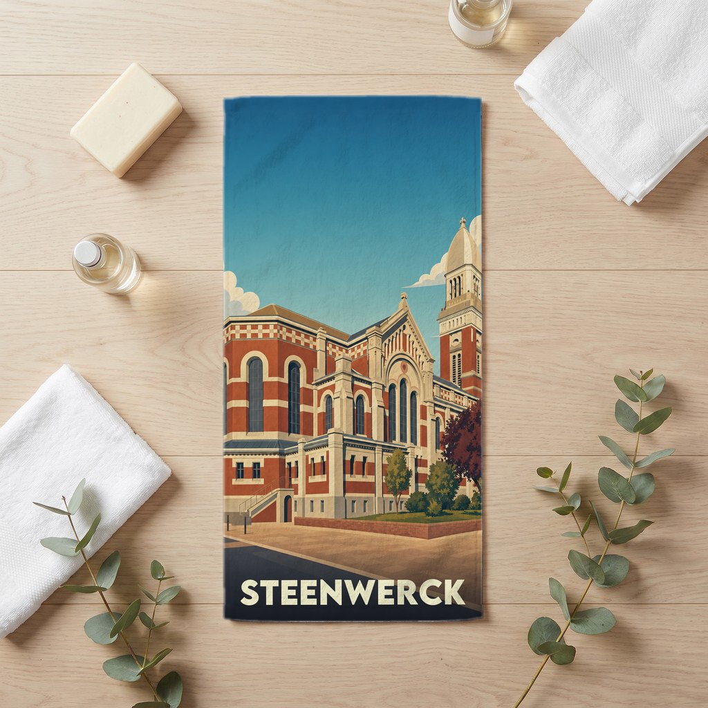 Serviette de bain 30 cm x 60 cm souvenir de Steenwerck