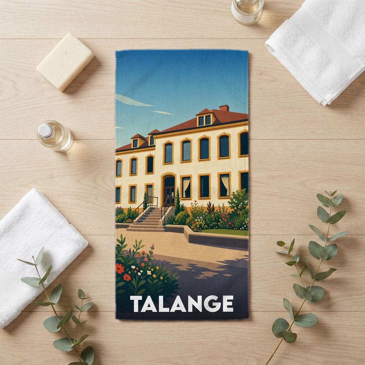 Serviette de bain 30 cm x 60 cm souvenir de Talange