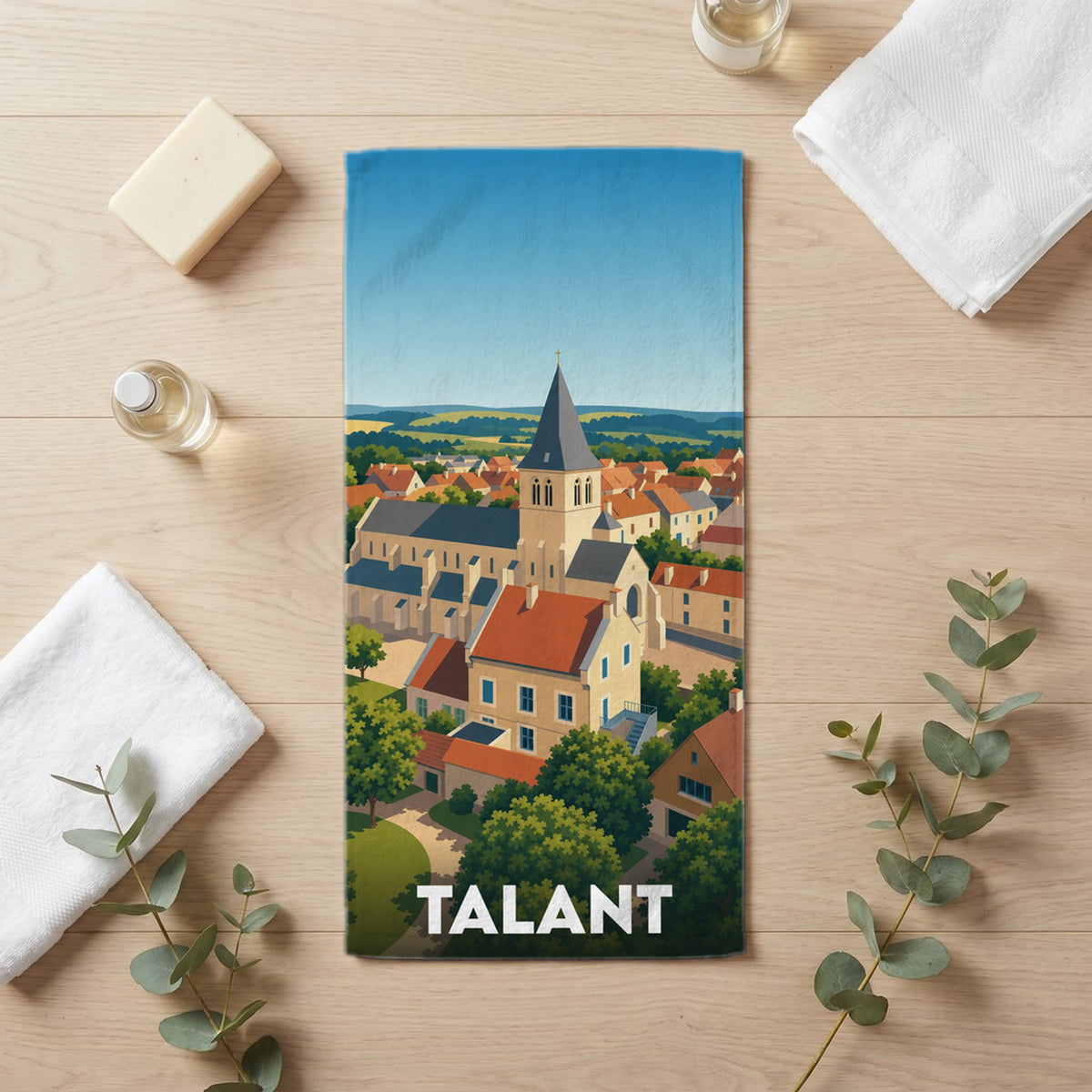 Serviette de bain 30 cm x 60 cm souvenir de Talant