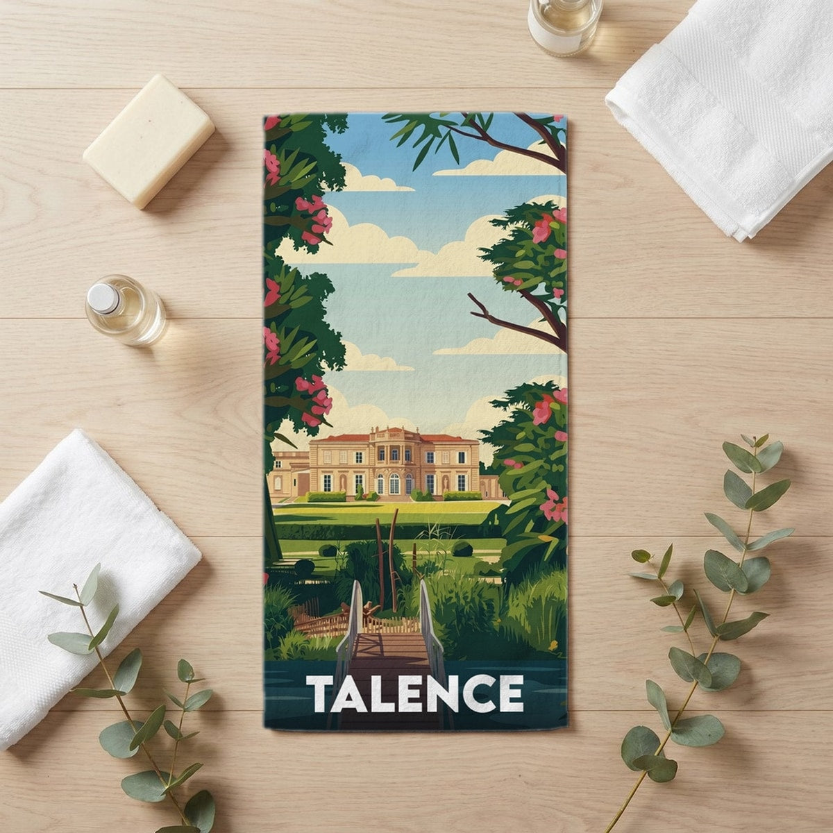 Serviette de bain 30 cm x 60 cm souvenir de Talence