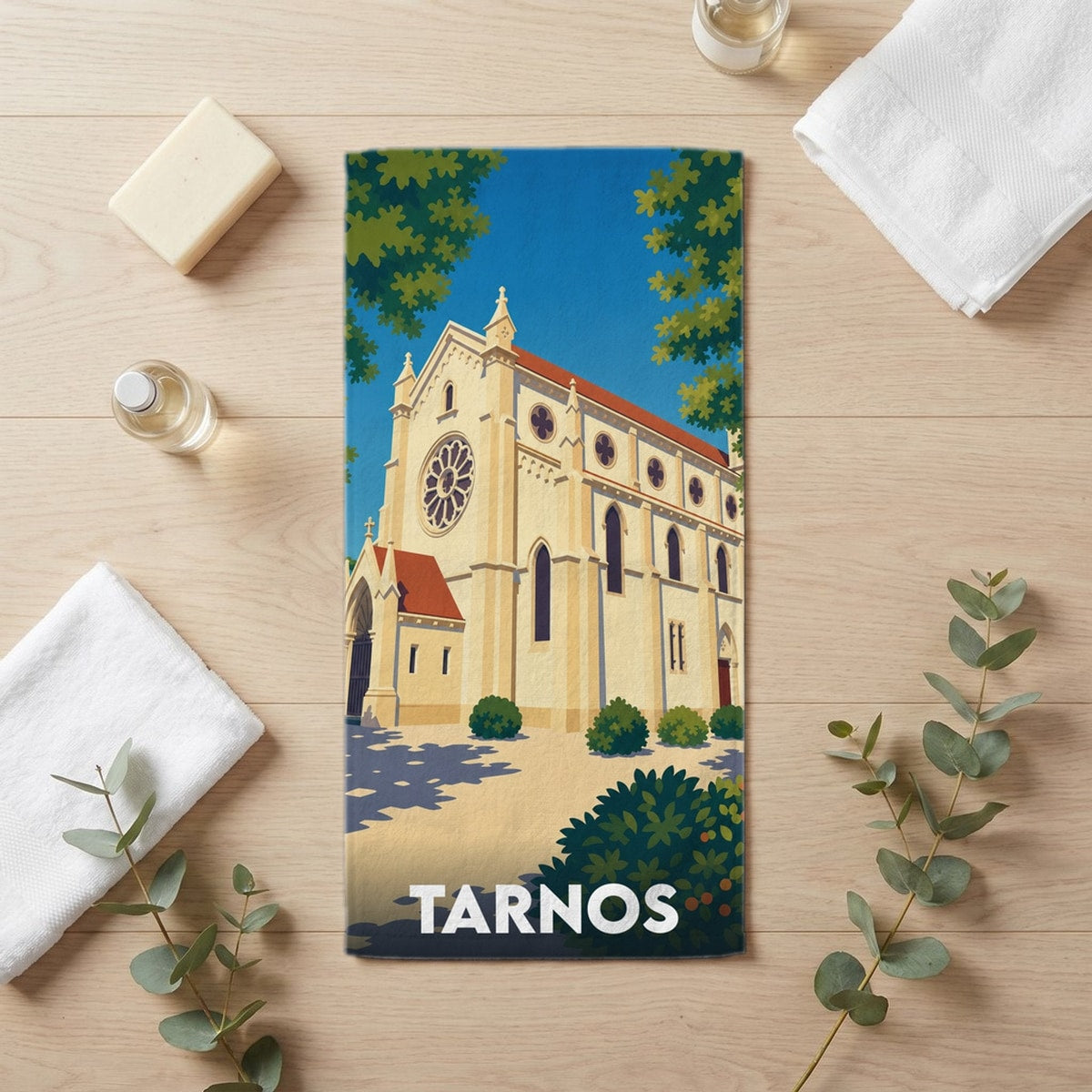 Serviette de bain 30 cm x 60 cm souvenir de Tarnos