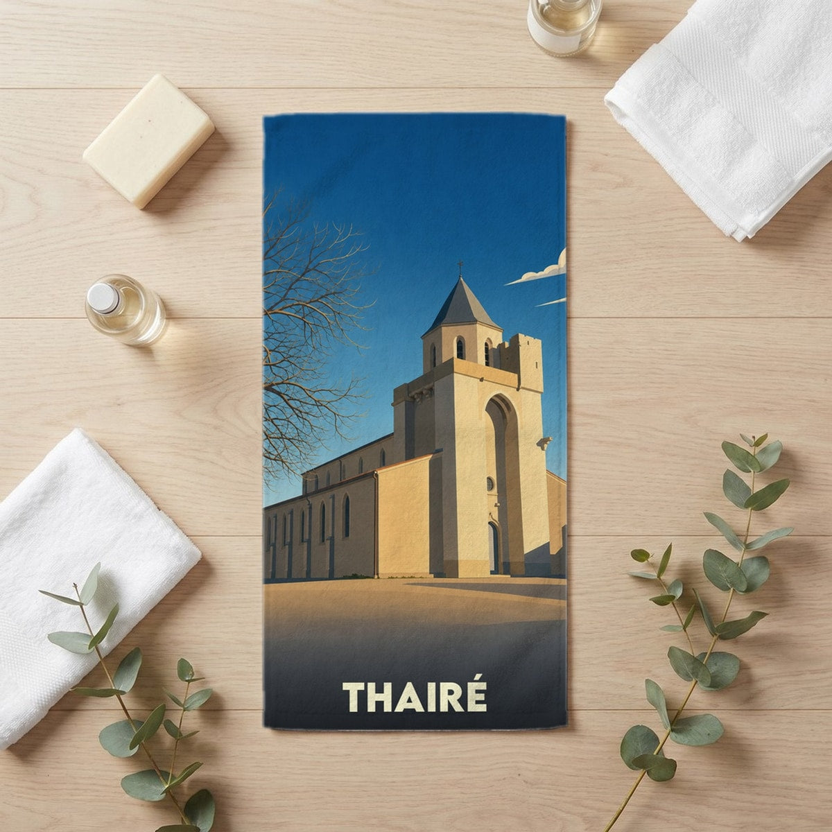 Serviette de bain 30 cm x 60 cm souvenir de Thairé