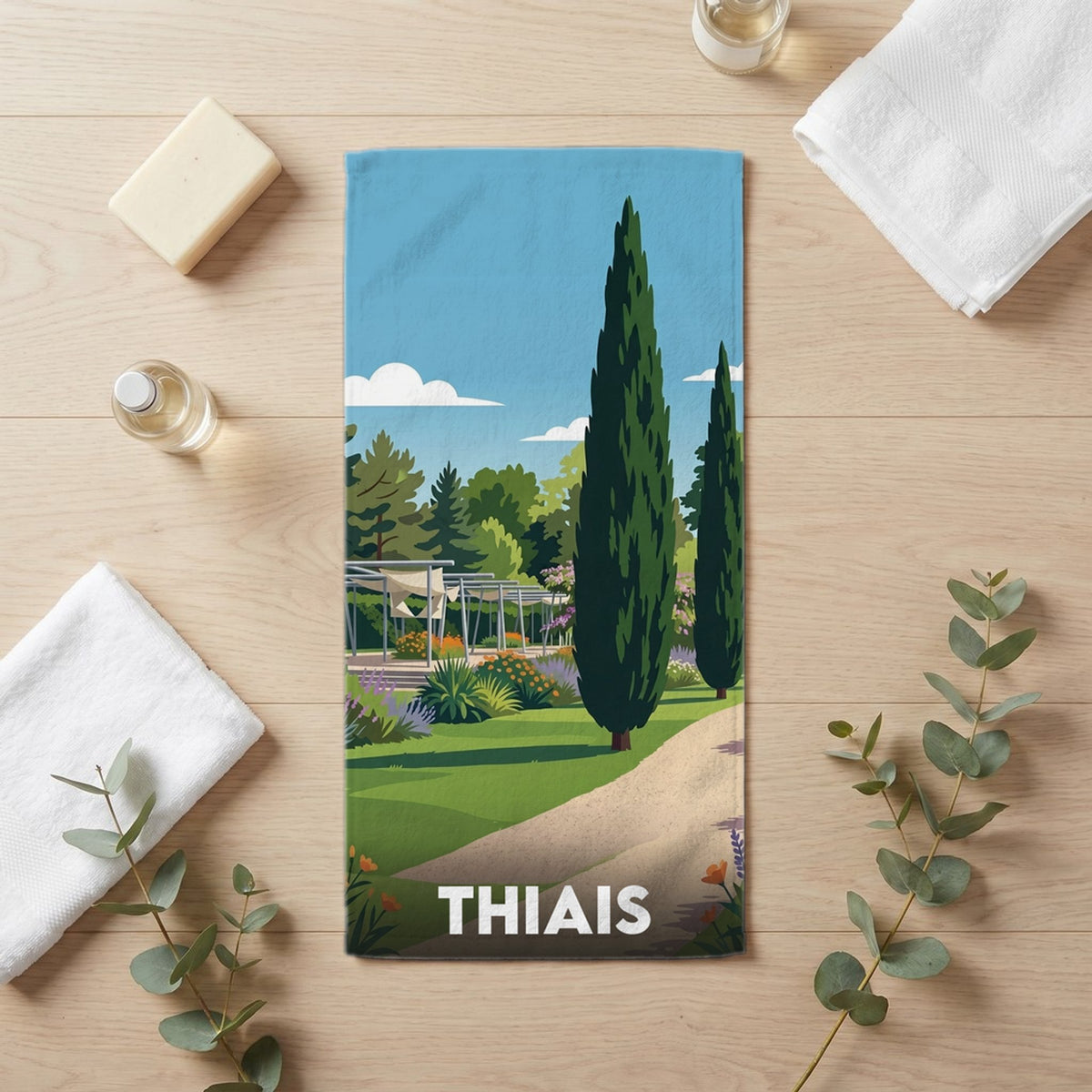 Serviette de bain 30 cm x 60 cm souvenir de Thiais