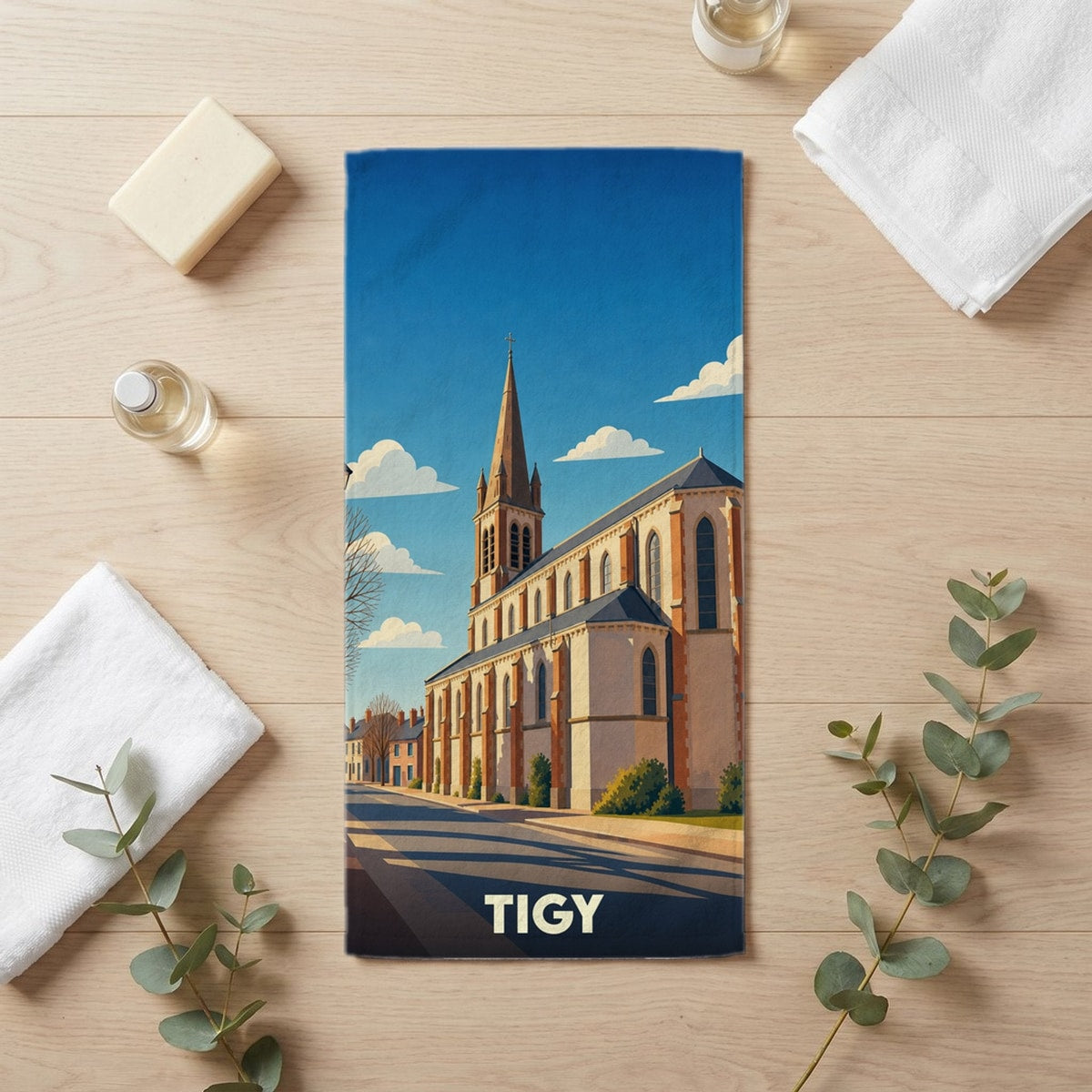 Serviette de bain 30 cm x 60 cm souvenir de Tigy