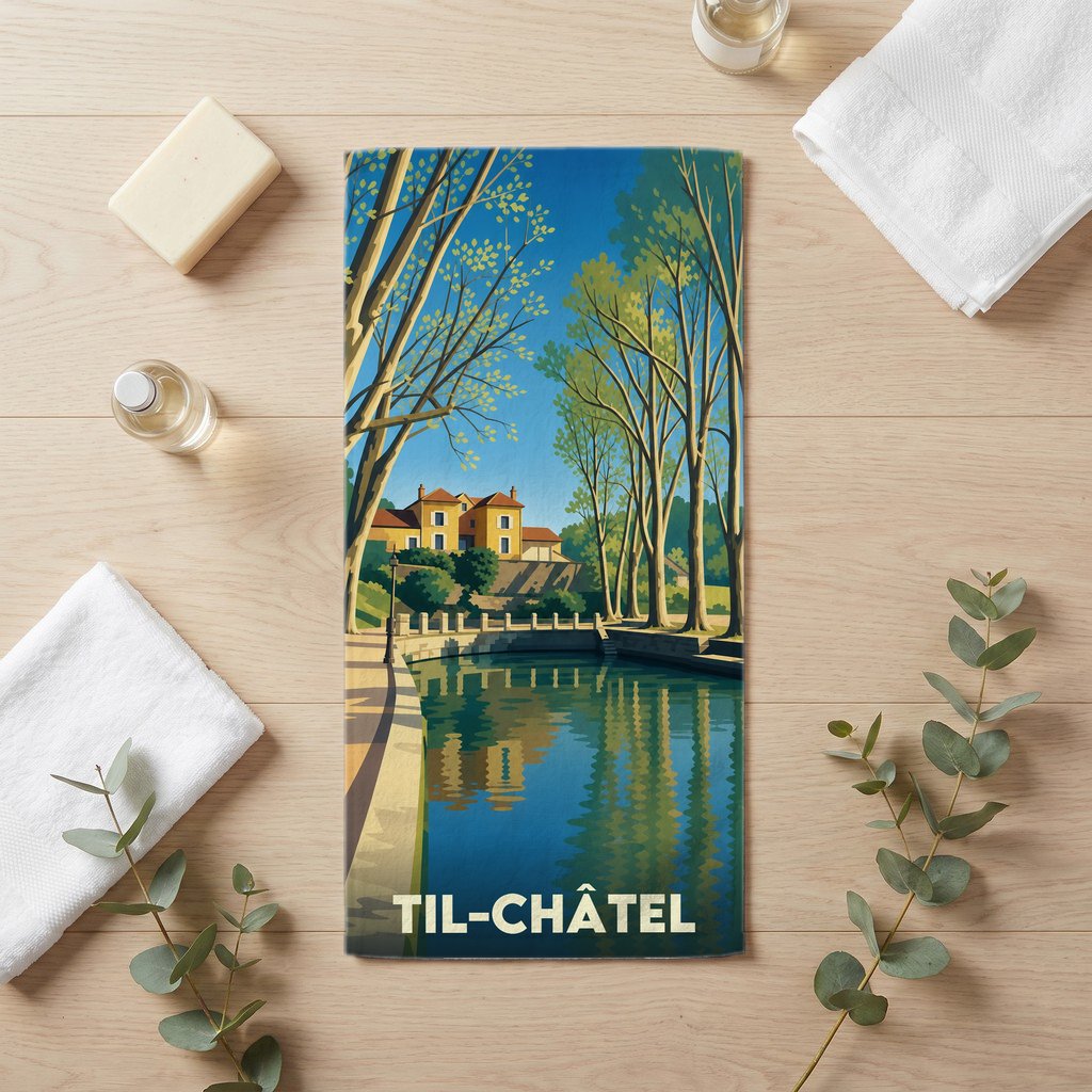 Serviette de bain 30 cm x 60 cm souvenir de Til-Châtel