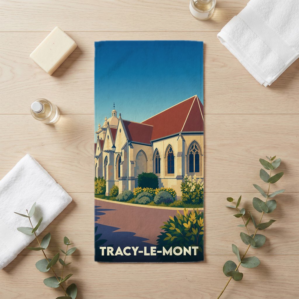 Serviette de bain 30 cm x 60 cm souvenir de Tracy-le-Mont
