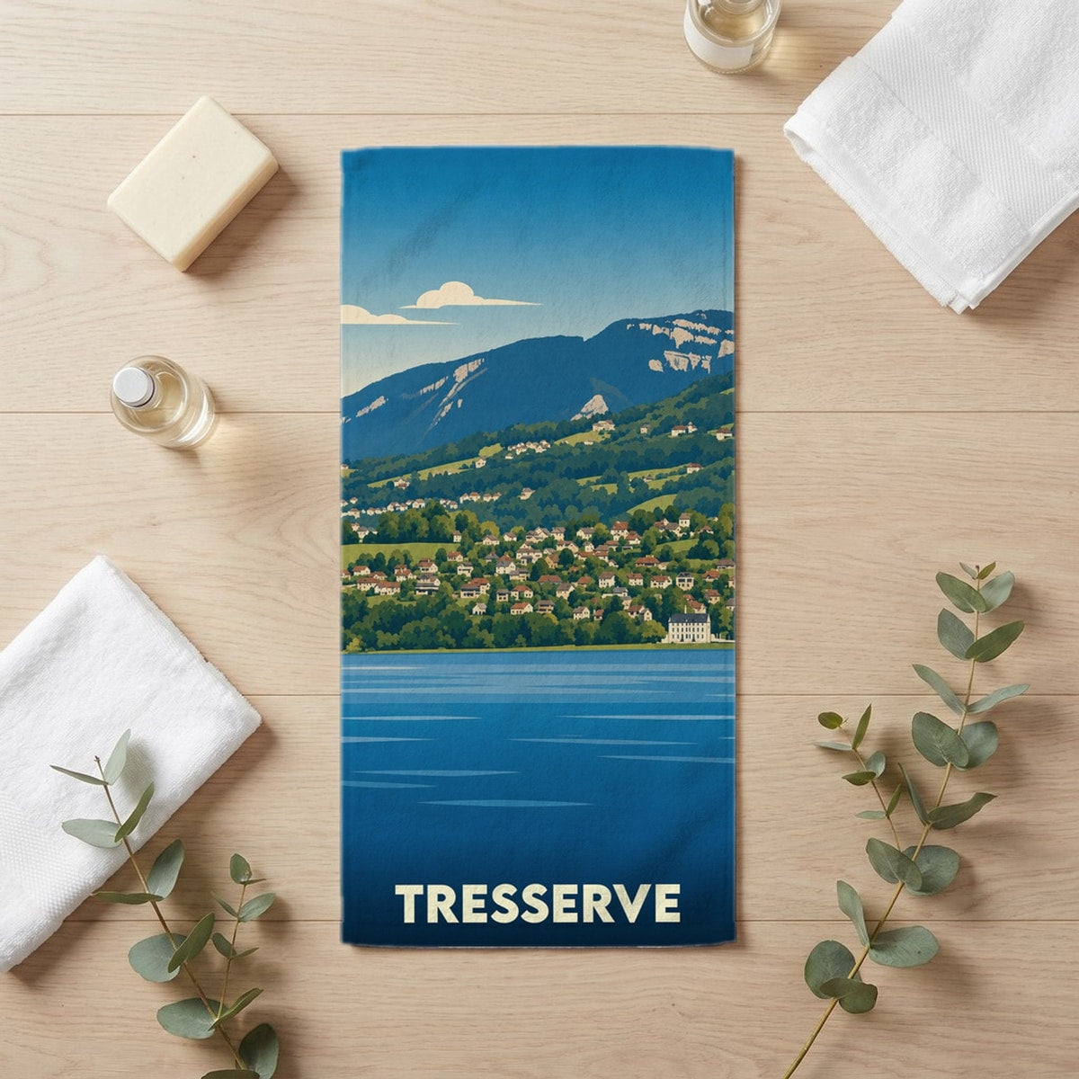 Serviette de bain 30 cm x 60 cm souvenir de Tresserve