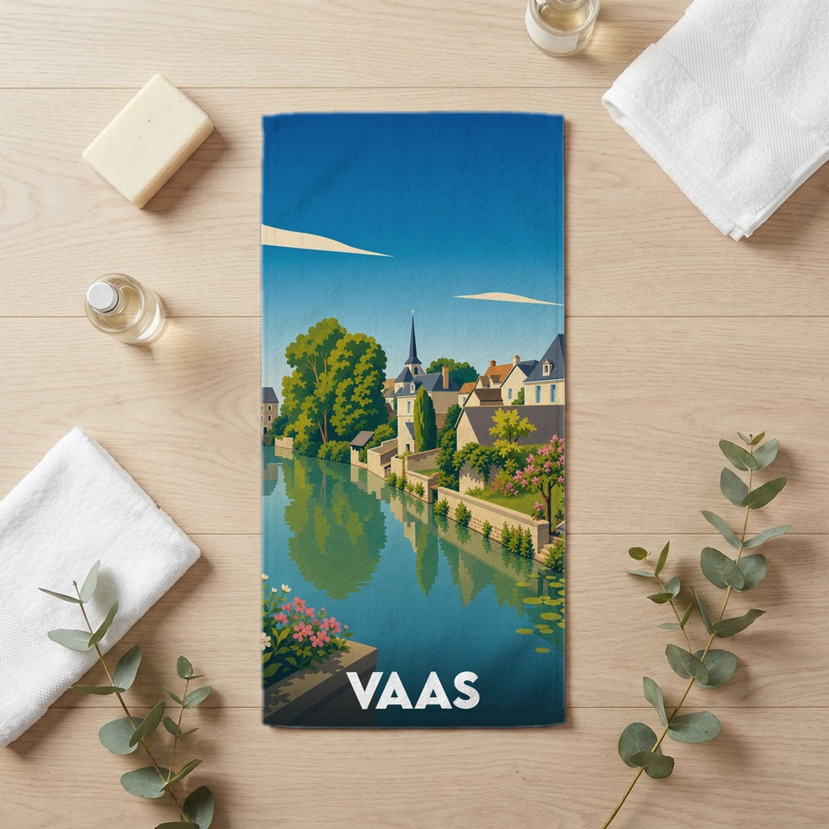 Serviette de bain 30 cm x 60 cm souvenir de Vaas