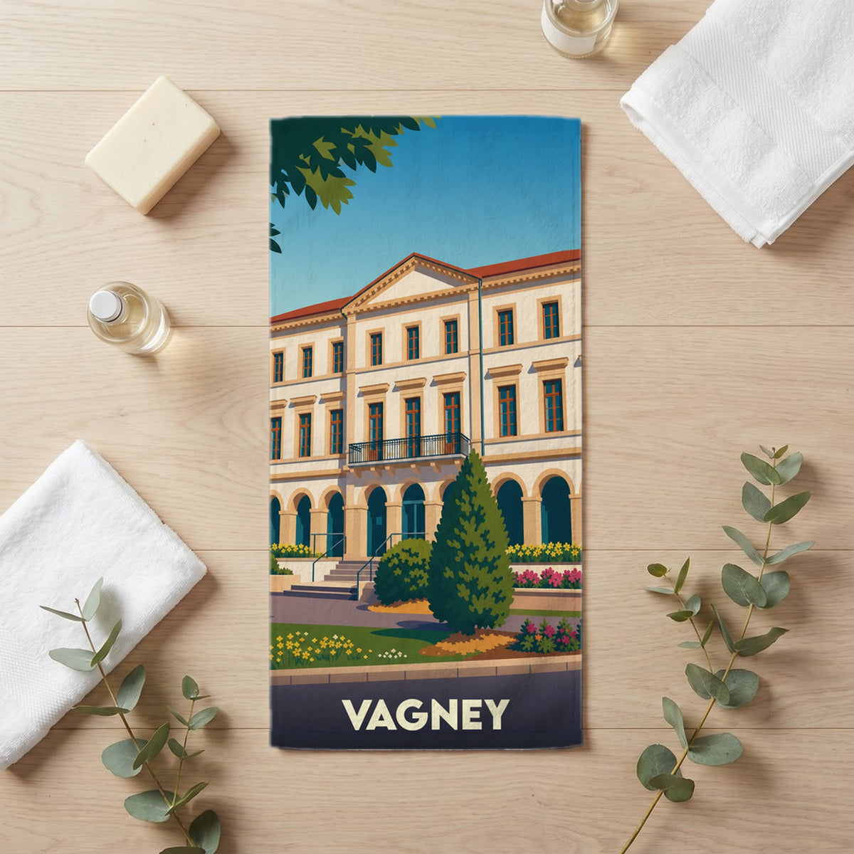Serviette de bain 30 cm x 60 cm souvenir de Vagney