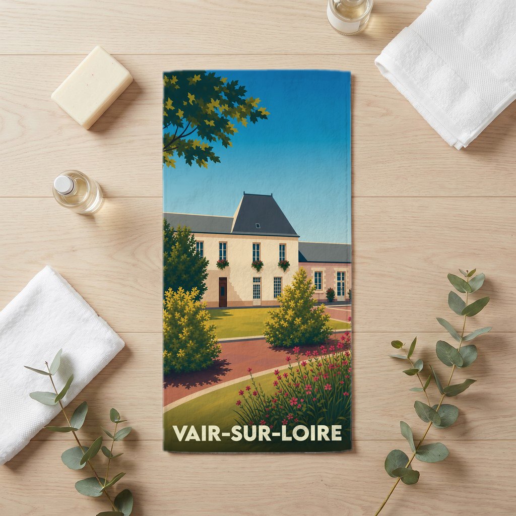 Serviette de bain 30 cm x 60 cm souvenir de Vair-sur-Loire