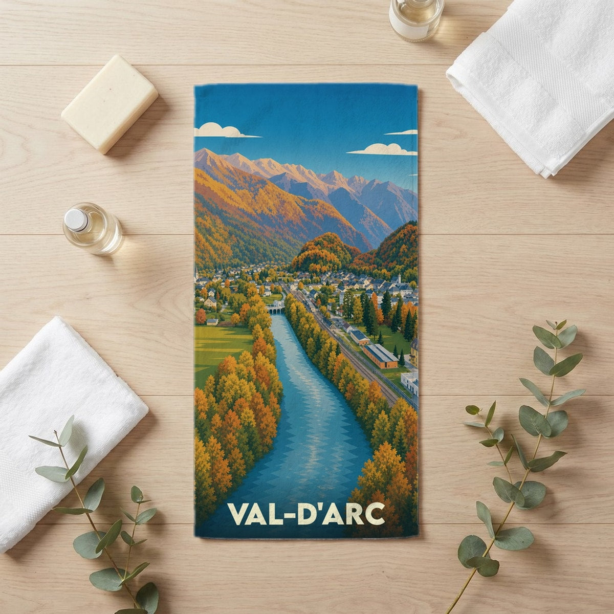 Serviette de bain 30 cm x 60 cm souvenir de Val-d'Arc