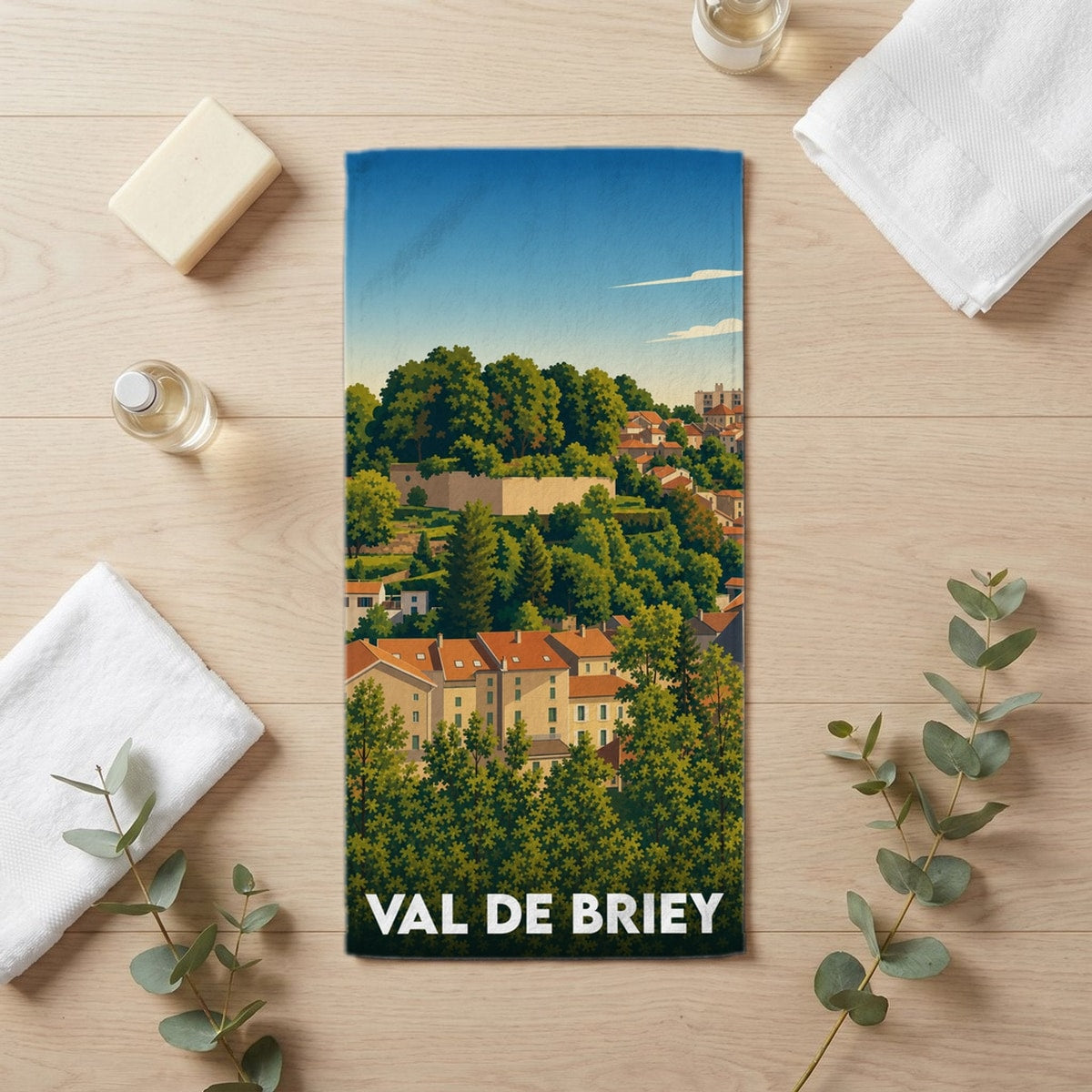 Serviette de bain 30 cm x 60 cm souvenir de Val de Briey