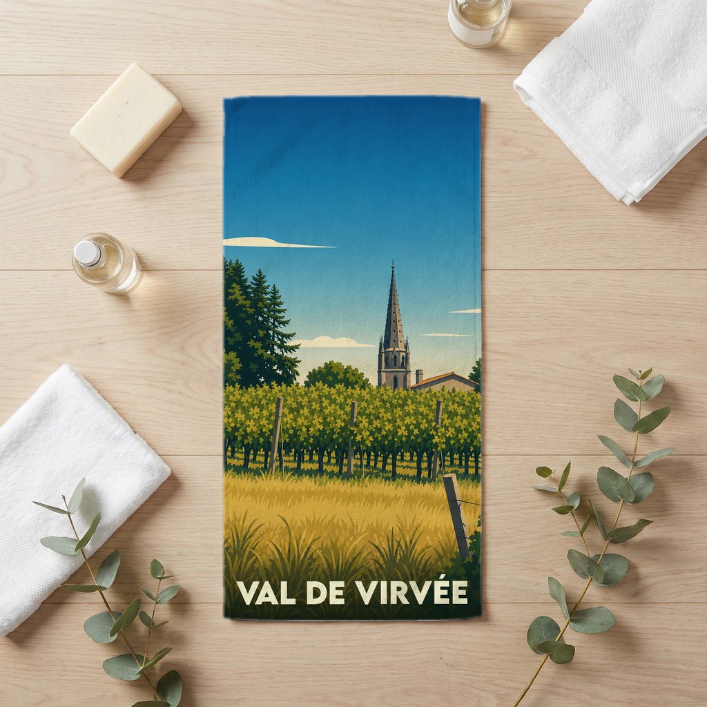 Serviette de bain 30 cm x 60 cm souvenir de Val de Virvée