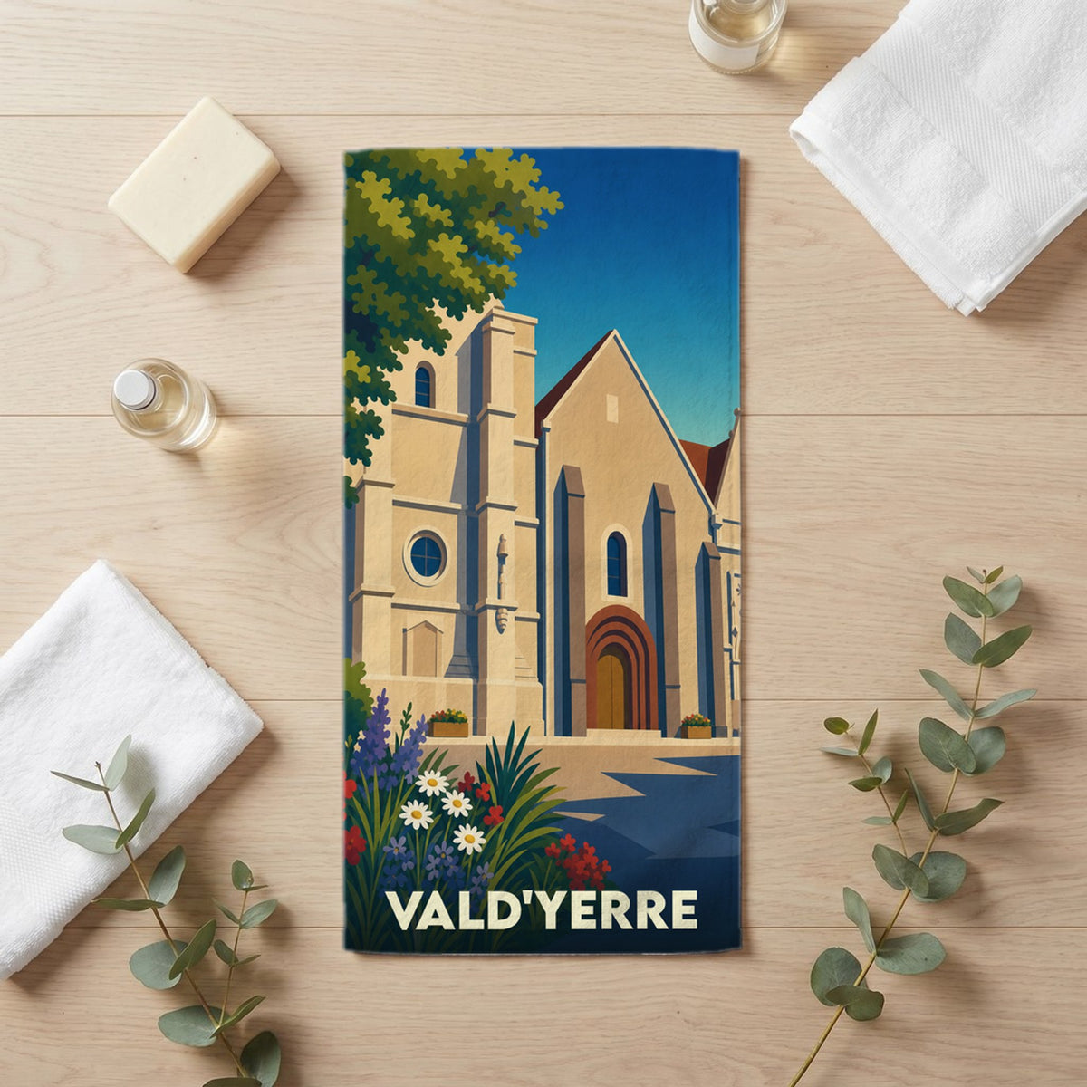 Serviette de bain 30 cm x 60 cm souvenir de Vald'Yerre