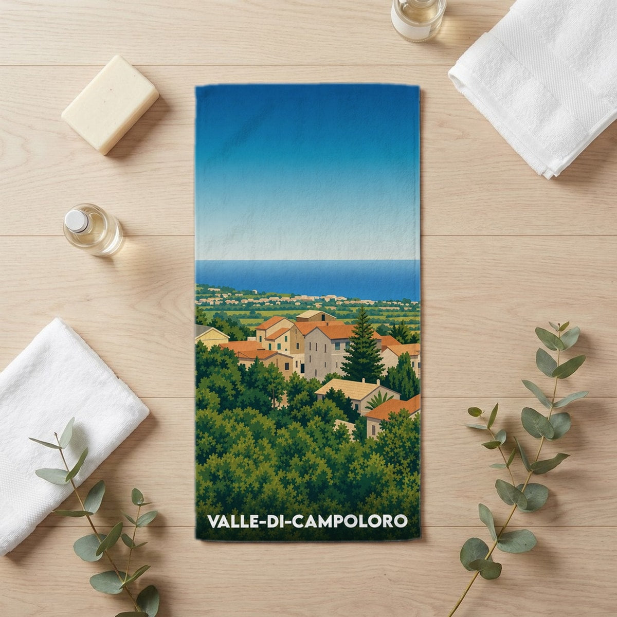 Serviette de bain 30 cm x 60 cm souvenir de Valle-di-Campoloro