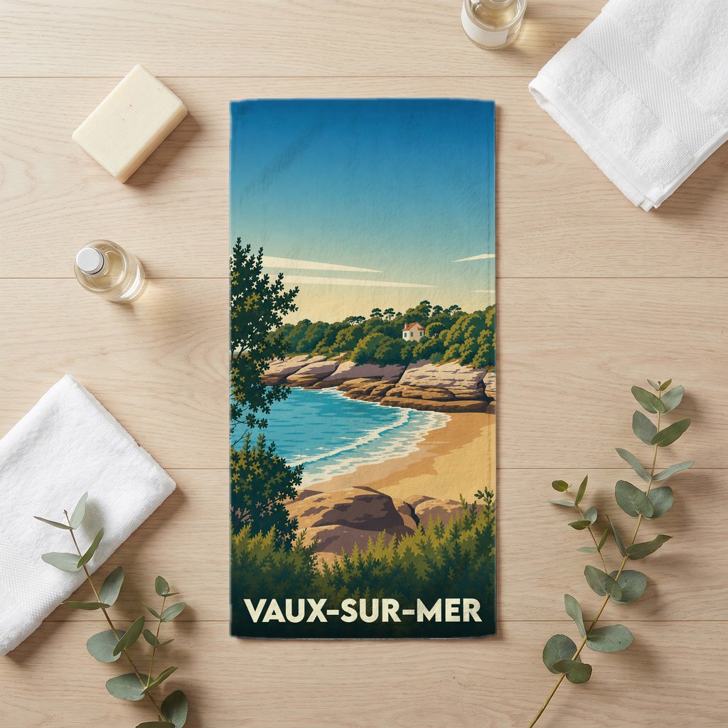Serviette de bain 30 cm x 60 cm souvenir de Vaux-sur-Mer